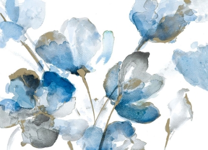 Picture of BLUE ABSTRACT FLORAL I