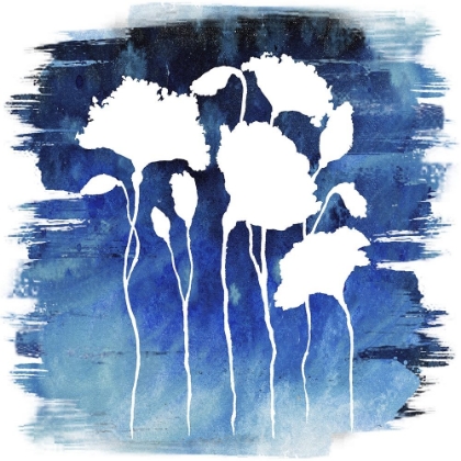 Picture of FLORALS ON BLUE HUE II