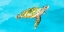 Picture of GREEN TURTLE ON LIGHT BLUE
