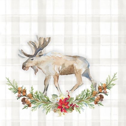 Picture of HOLIDAY WOODLAND GARLAND ON PLAID I
