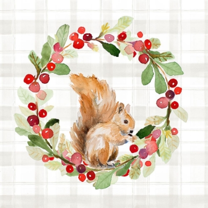 Picture of HOLIDAY WOODLAND WREATH ON PLAID II