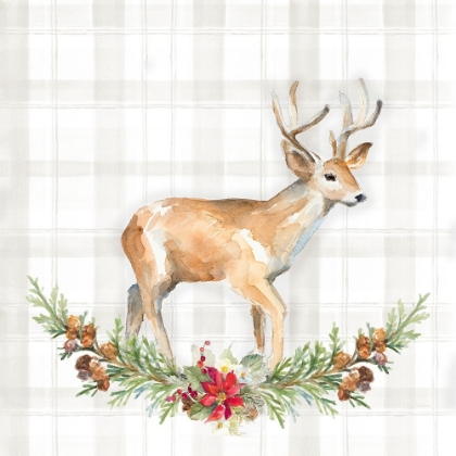 Picture of HOLIDAY WOODLAND GARLAND ON PLAID II