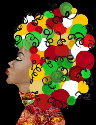 Picture of AFRICAN GODDESS WITH COLORFUL HAIR