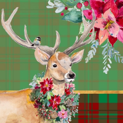 Picture of HOLIDAY REINDEER ON PLAID I