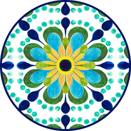 Picture of ITALIAN FLOWER TILE ROUND