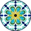 Picture of ITALIAN FLOWER TILE ROUND