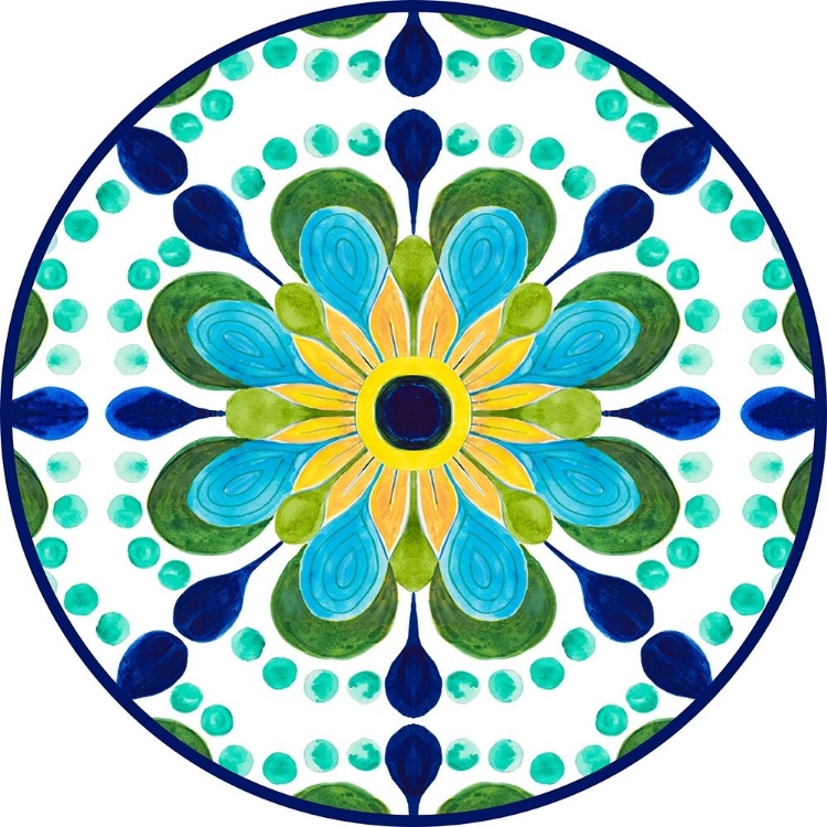 Picture of ITALIAN FLOWER TILE ROUND