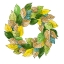 Picture of GREEN METALLIC LEAF WREATH