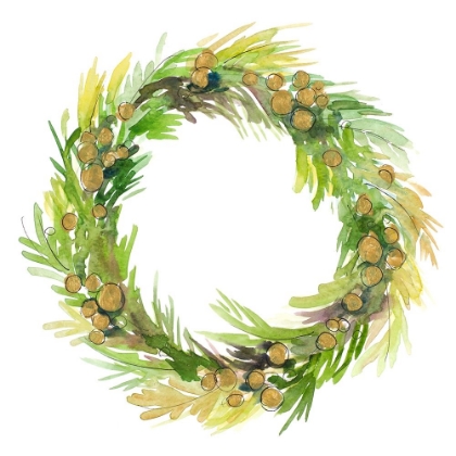 Picture of GREEN METALLIC SPRUCE WREATH