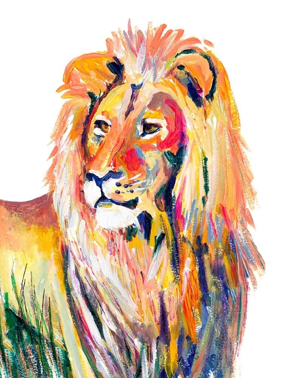 Picture of COLORFUL LION ON WHITE