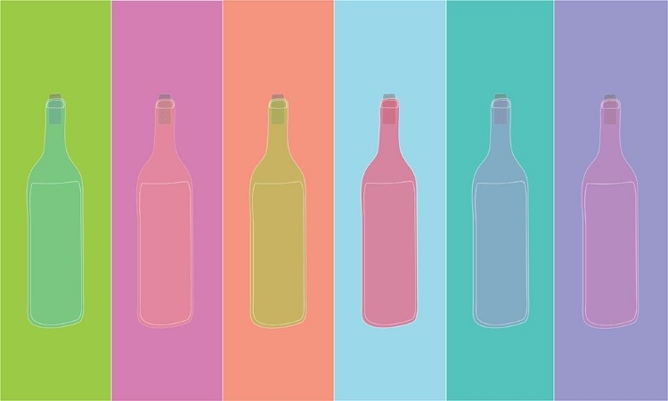 Picture of COLORFUL MOD WINE BOTTLES
