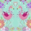 Picture of FLAMINGOS IN LOVE AQUA