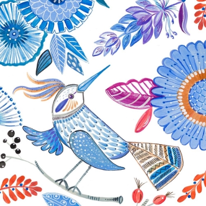 Picture of BIRD WITH FLOWERS I