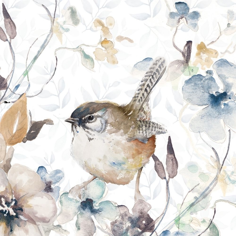 Picture of BIRD ON WILDFLOWERS II
