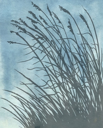 Picture of TALL GRASSES ON BLUE I