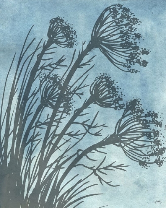 Picture of TALL GRASSES ON BLUE II