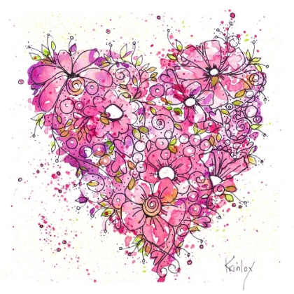 Picture of HEART OF FLOWERS I