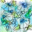 Picture of BLUE BURSTS AND BLOSSOMS SQUARE