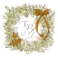 Picture of JOYFUL WREATH WITH GOLD RIBBONS