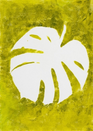 Picture of TROPICAL LEAF STAMP WHITE