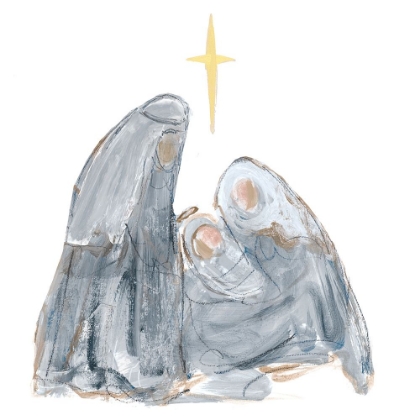 Picture of GRAY AND GOLD NATIVITY WITH STAR