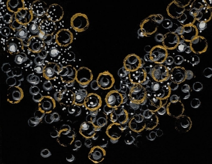 Picture of BLACK AND GOLD BUBBLES I