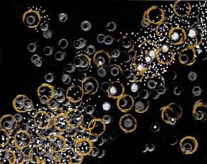 Picture of BLACK AND GOLD BUBBLES II