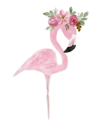 Picture of PINK FLORAL CROWN FLAMINGO