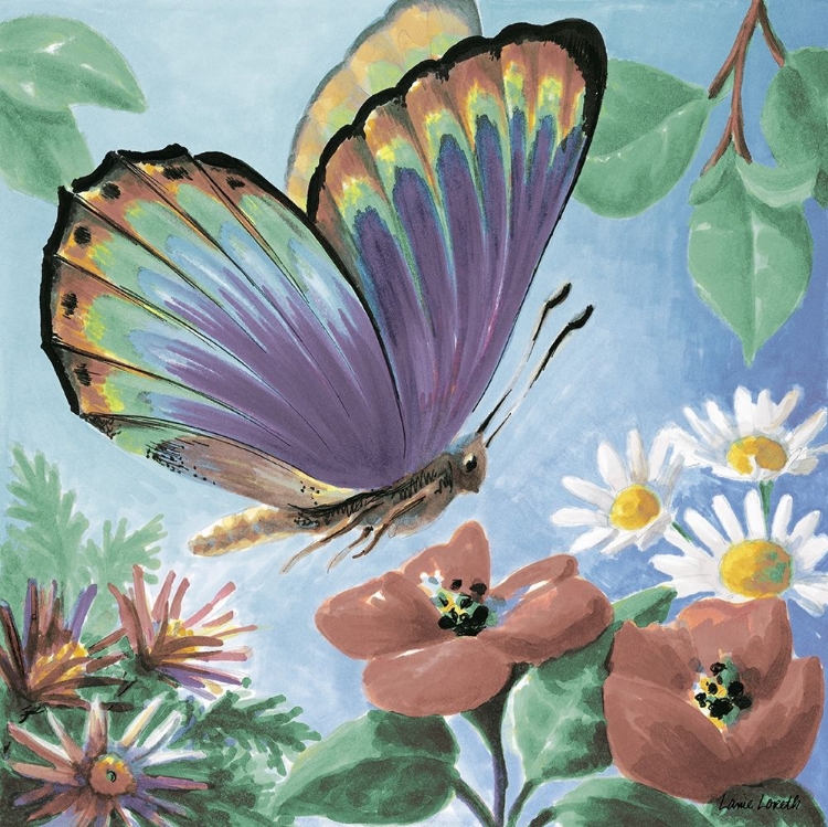 Picture of BUTTERFLY FLOWERS I
