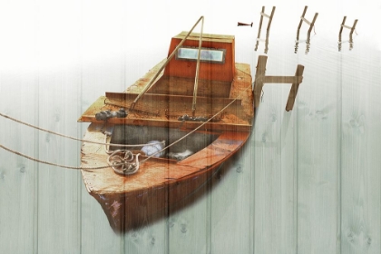 Picture of BOAT WITH TEXTURED WOOD LOOK III