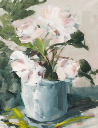 Picture of PEONIES IN BLUE VASE