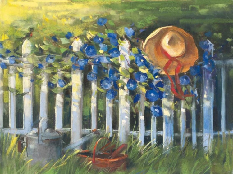 Picture of MORNING GLORIES ON THE FENCE