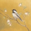 Picture of BLACK CAPPED CHICKADEE ON GOLD
