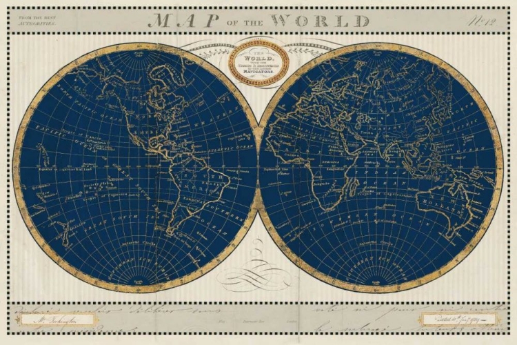 Picture of TORKINGTONS WORLD MAP INDIGO GLOBES