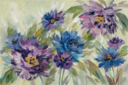 Picture of BOLD BLUE AND LAVENDER FLOWERS