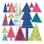 Picture of GEOMETRIC HOLIDAY TREES II BRIGHT