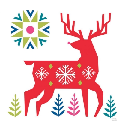 Picture of GEOMETRIC HOLIDAY REINDEER I BRIGHT