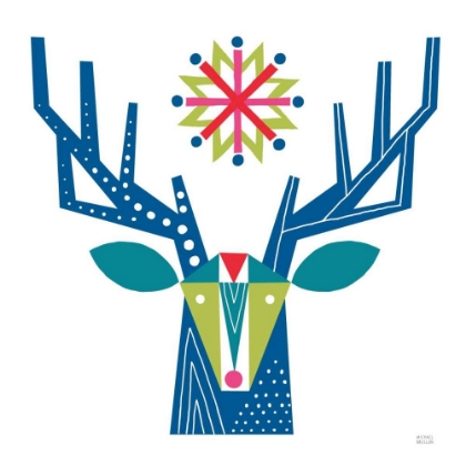 Picture of GEOMETRIC HOLIDAY REINDEER II BRIGHT