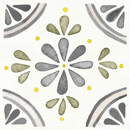 Picture of GARDEN GETAWAY TILE I GRAY GREEN