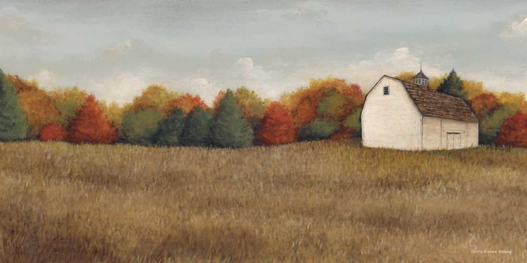 Picture of WHITE BARN IN FIELD NEUTRAL