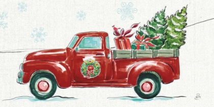 Picture of CHRISTMAS IN THE COUNTRY IV - WREATH TRUCK CROP