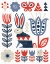 Picture of FOLK LODGE RABBIT RED NAVY