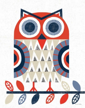 Picture of FOLK LODGE OWL RED NAVY
