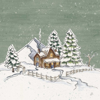 Picture of HOLIDAY TOILE CABIN NEUTRAL CROP