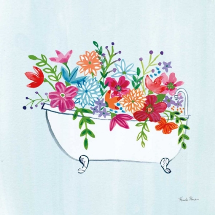 Picture of FLORAL BATHROOM I LIGHT BLUE