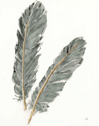 Picture of GOLD FEATHERS IV ON GREY