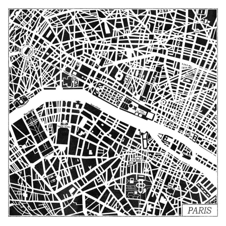 Picture of PARIS MAP BLACK