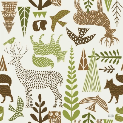 Picture of FOREST FOLKLORE GREEN PATTERN IB