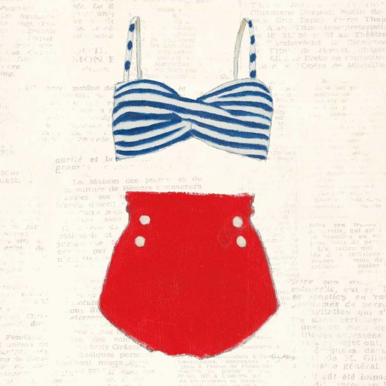 Picture of RETRO SWIMWEAR IV NEWSPRINT SQ