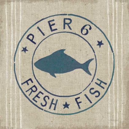 Picture of FLOURSACK NAUTICAL VIII FISH BURLAP